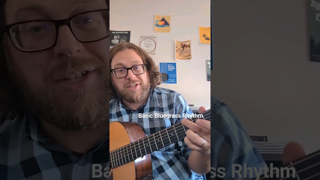 Tip for playing basic bluegrass rhythm guitar. #guitar #music #bluegrass #guitarlesson #lesson