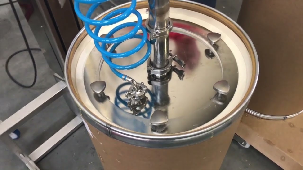 VISCOFLUX Mobile S Drum Unloading System - F560S -  Pumping Almond Butter (approx. 125,000 cPs)