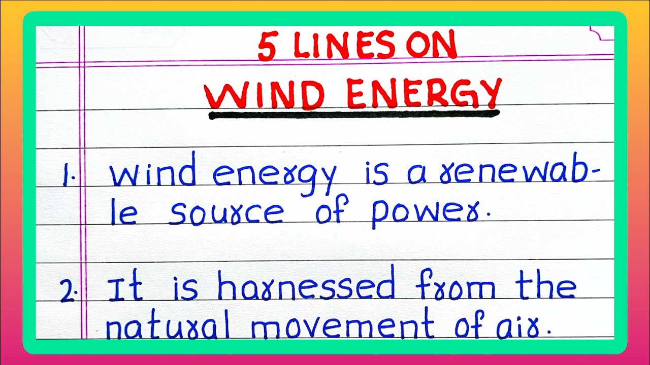 Few Lines on WIND ENERGY | 5 Lines on WIND ENERGY | in English