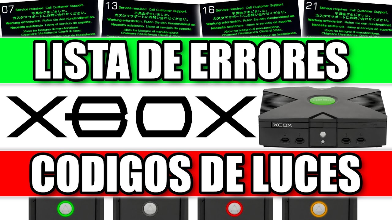 LISTA DE ERRORES DE XBOX ORIGINAL - LUCES, CODIGOS