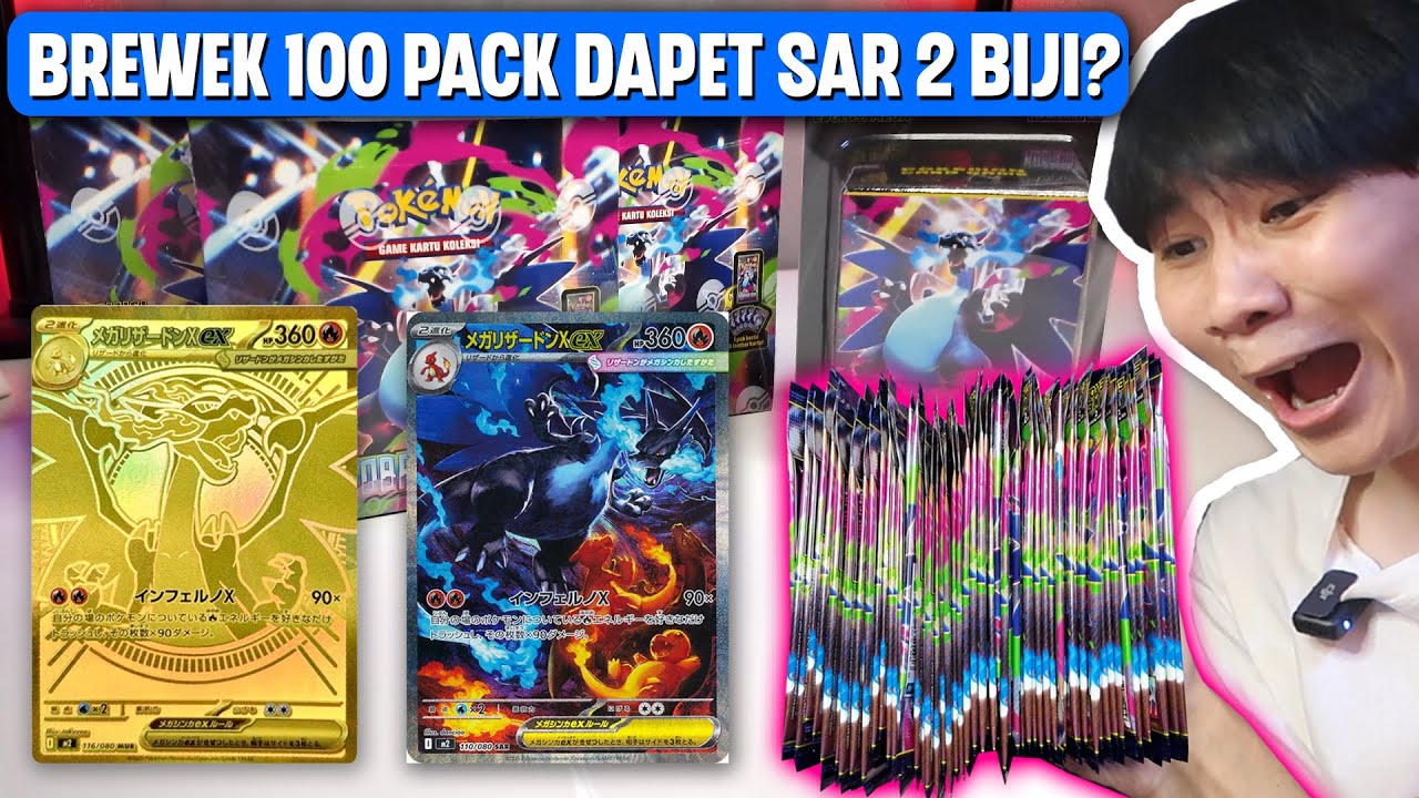 *NGAKAK* AZAB BREWEK 100 BOOSTER PACK KOBARAN BIRU DEMI CHARIZARD SAR DAN EMAS 10 JUTA! 