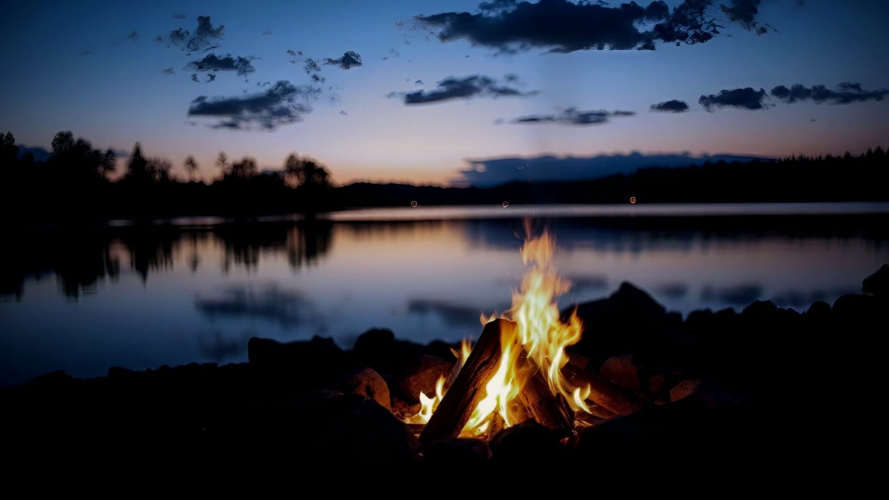Fireside Calm | Campfire & Lake Soundscape | Truly Restful Sleep