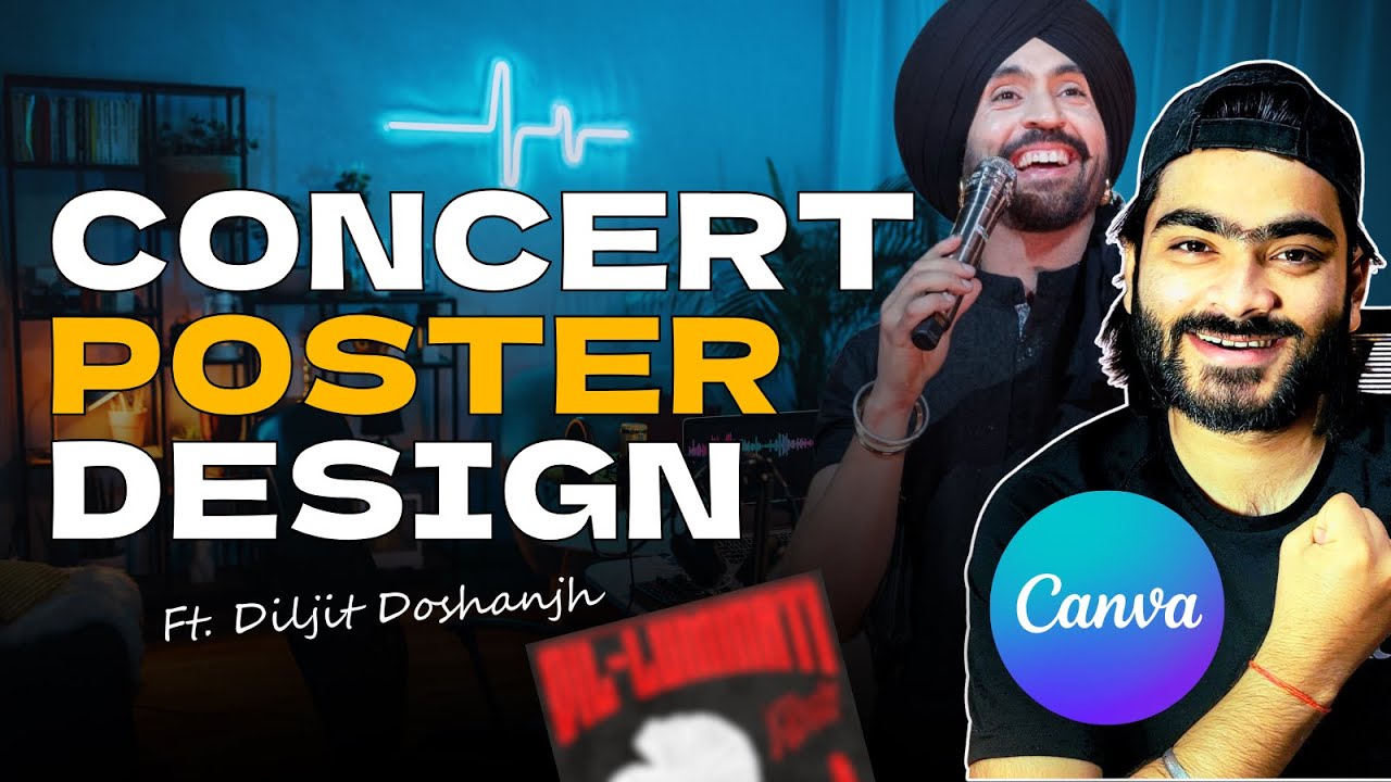 How To Design An Amazing Concert Poster in Canva ft. @Diljit Dosanjh  | Canva Tutorial 2025