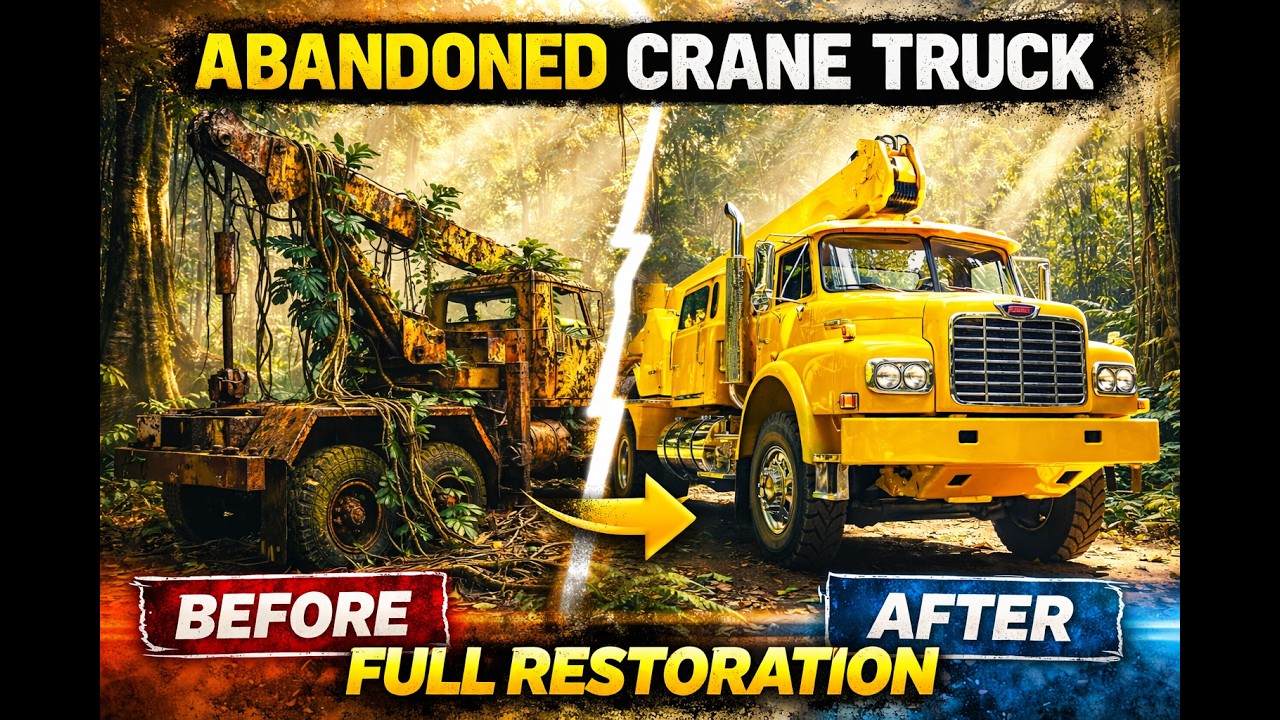 Abandoned Crane Truck Found in the Jungle – Full Restoration to Brand New