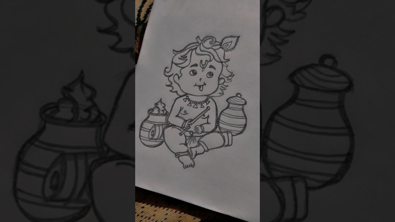 How to Draw Little Krishna😍