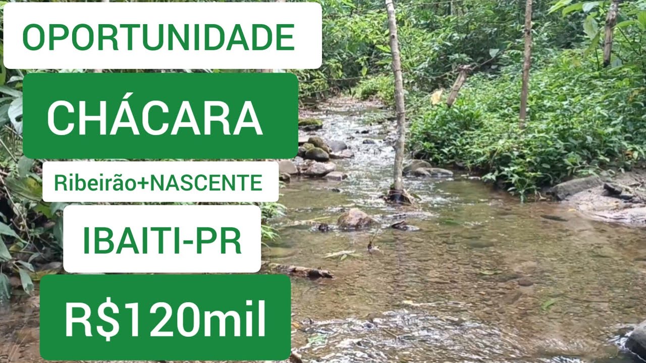 CHÁCARA R$120MIL (VENDIDO) ÚNICA + RIBEIRÃO E NASCENTE