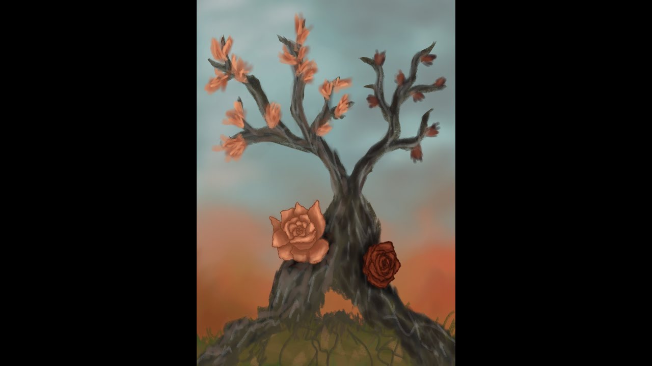 Рисунок на #dtiyschallenge / рисую розы на дереве / #speedpaint
