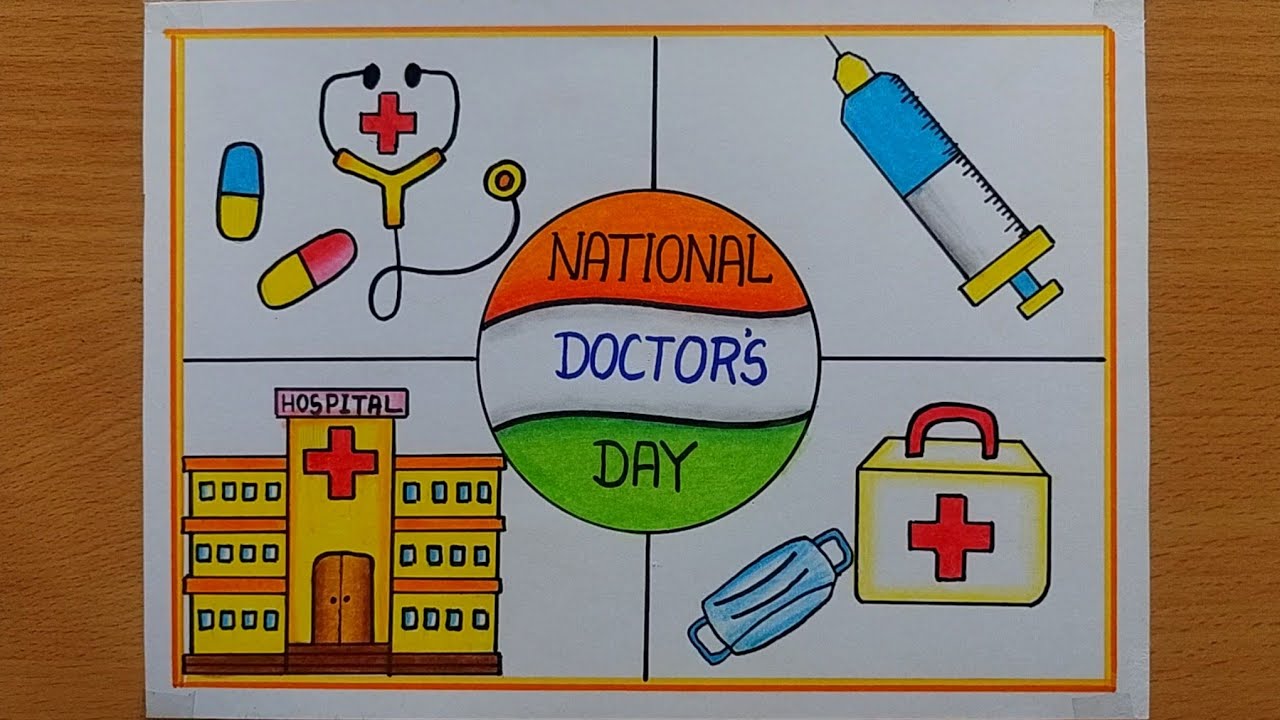 National Doctors day drawing| National Doctors Day Poster drawing| Happy Doctors Day Poster Drawing