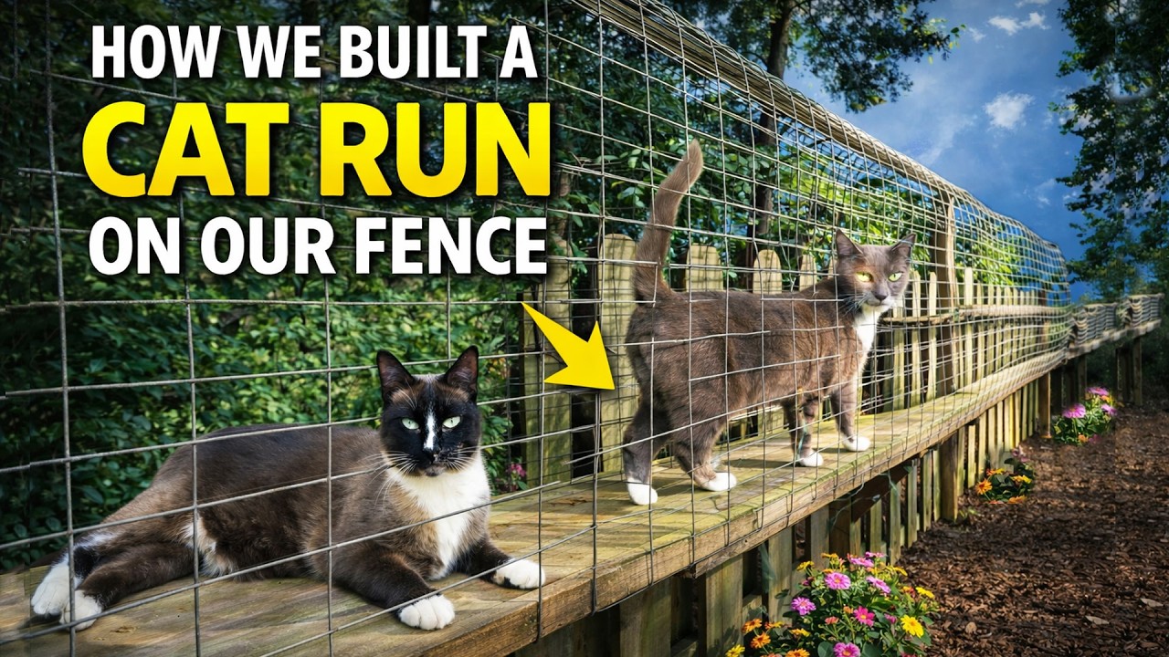 DIY CATIO: создание собственного туннеля для кошек вдоль забора 😽