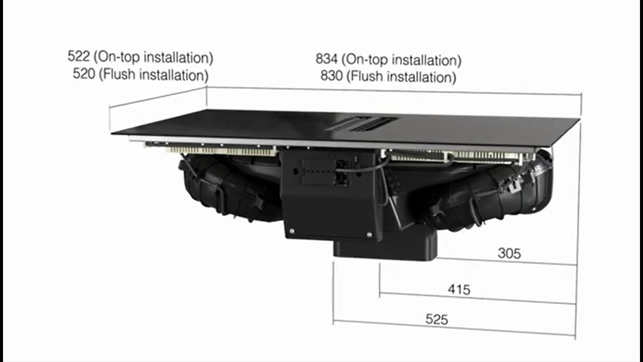 ASKO Hood in Hob, Elevate Installation animation