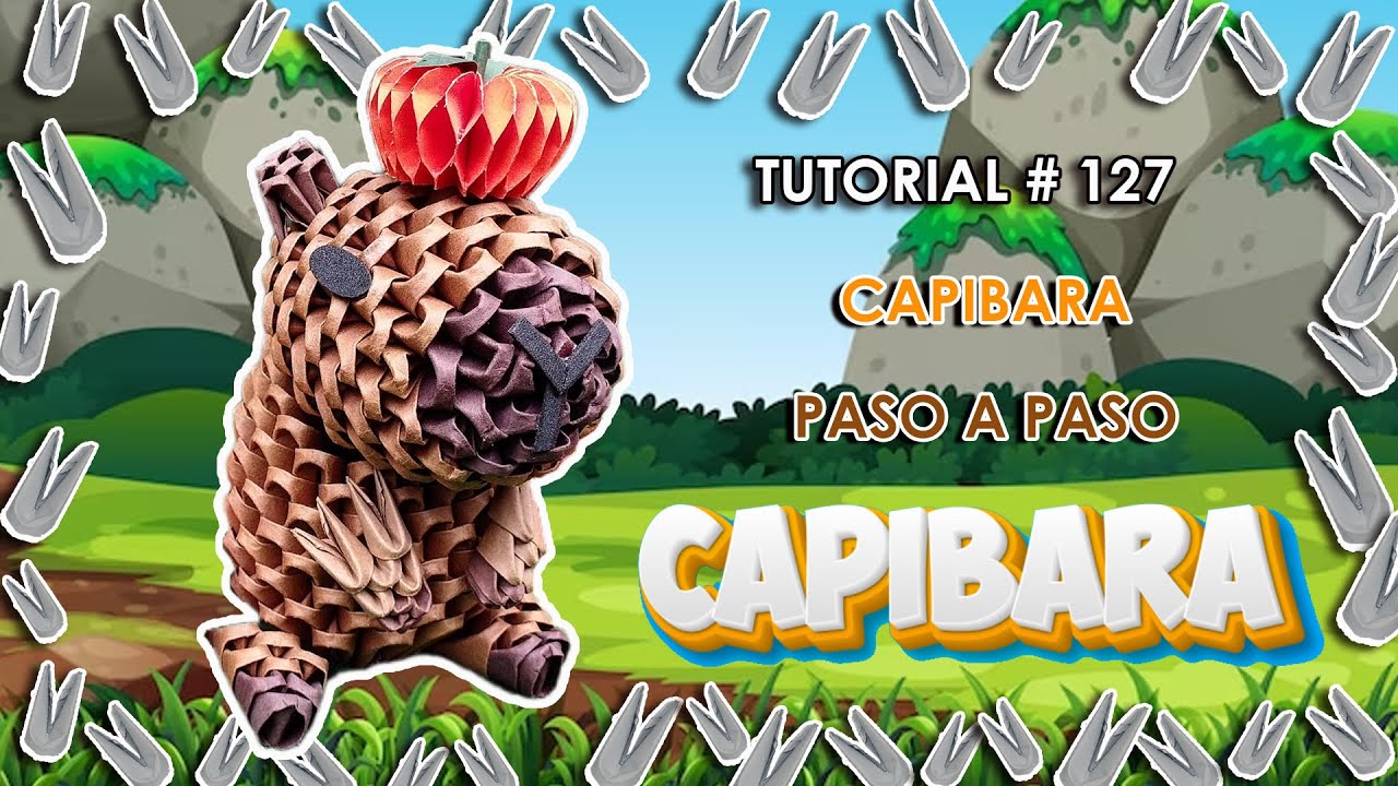 ¿Cómo hacer un CAPIBARA 🍊 en Origami3D? ✂️| Tutorial paso a paso ⭐| Priztiños Origami3D🌻