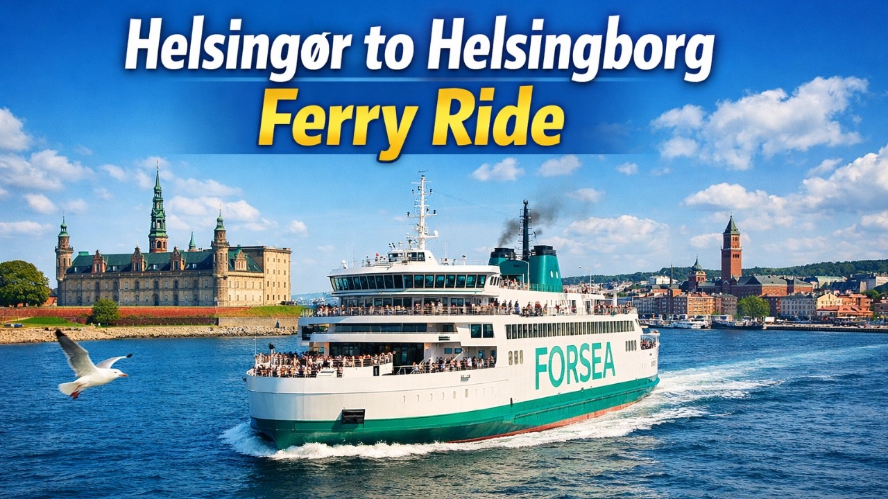Helsingør to Helsingborg Ferry Ride | Scenic Journey Across Øresund 🌊🚢