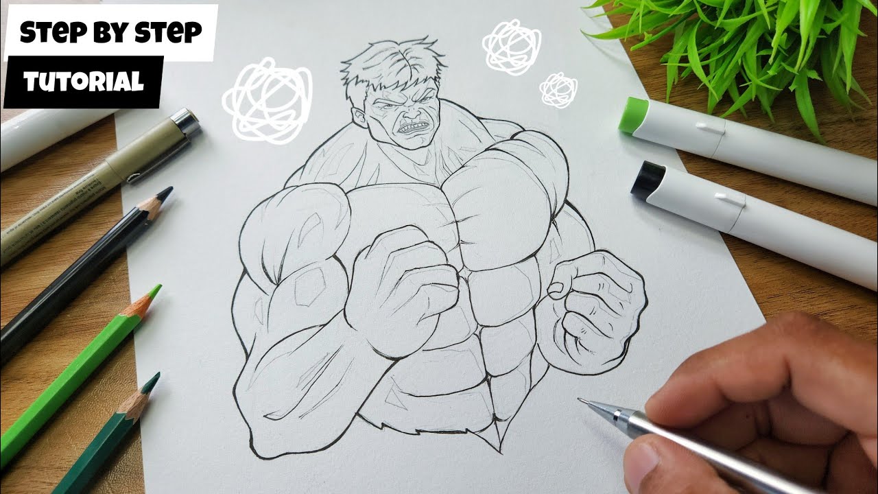 How to Draw and Color Hulk Smash Step by Step (Easy Tutorial) @AJ Arts