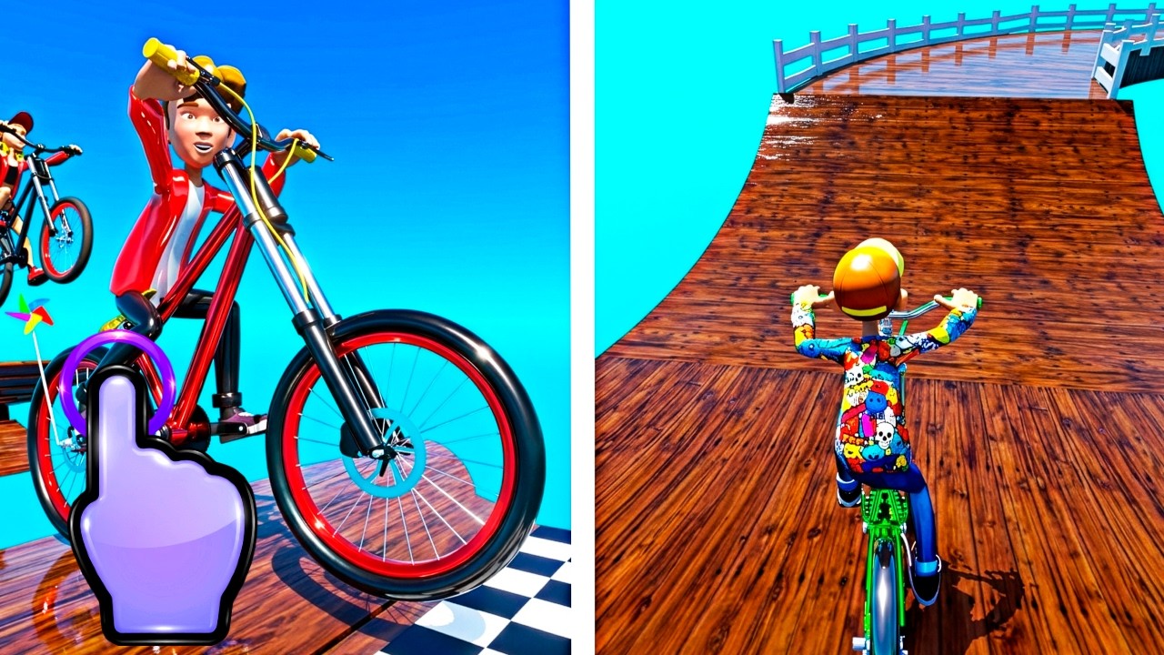 Sports Bike Racing Simulator - Rooftop Bicycle Stunt Rider 3D - All Levels iOS Android GamePlay #14