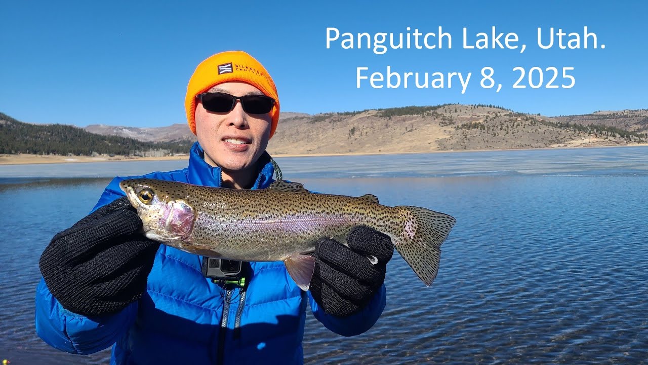 Trout Fishing at Panguitch Lake Utah February 8, 2025