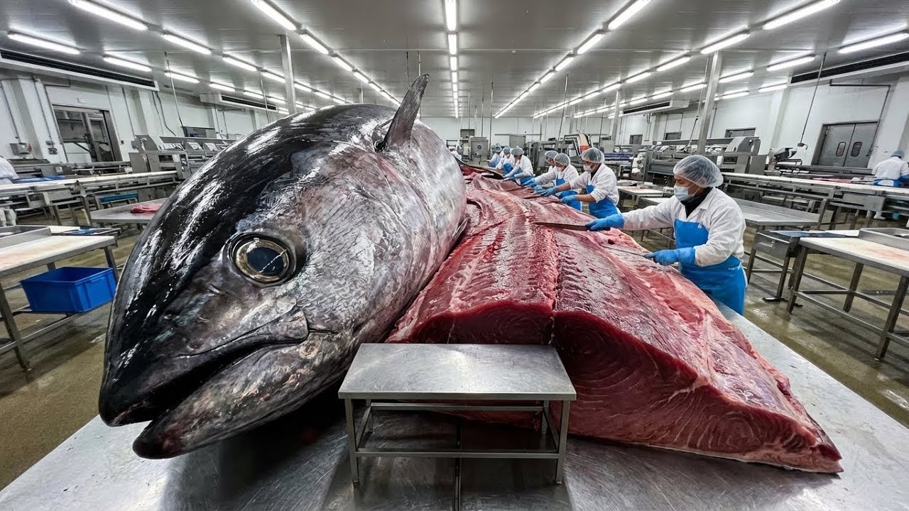 How 500 Tons of Giant Tuna Become Perfect Sushi Fillets  Mega Factory Process | Factory World