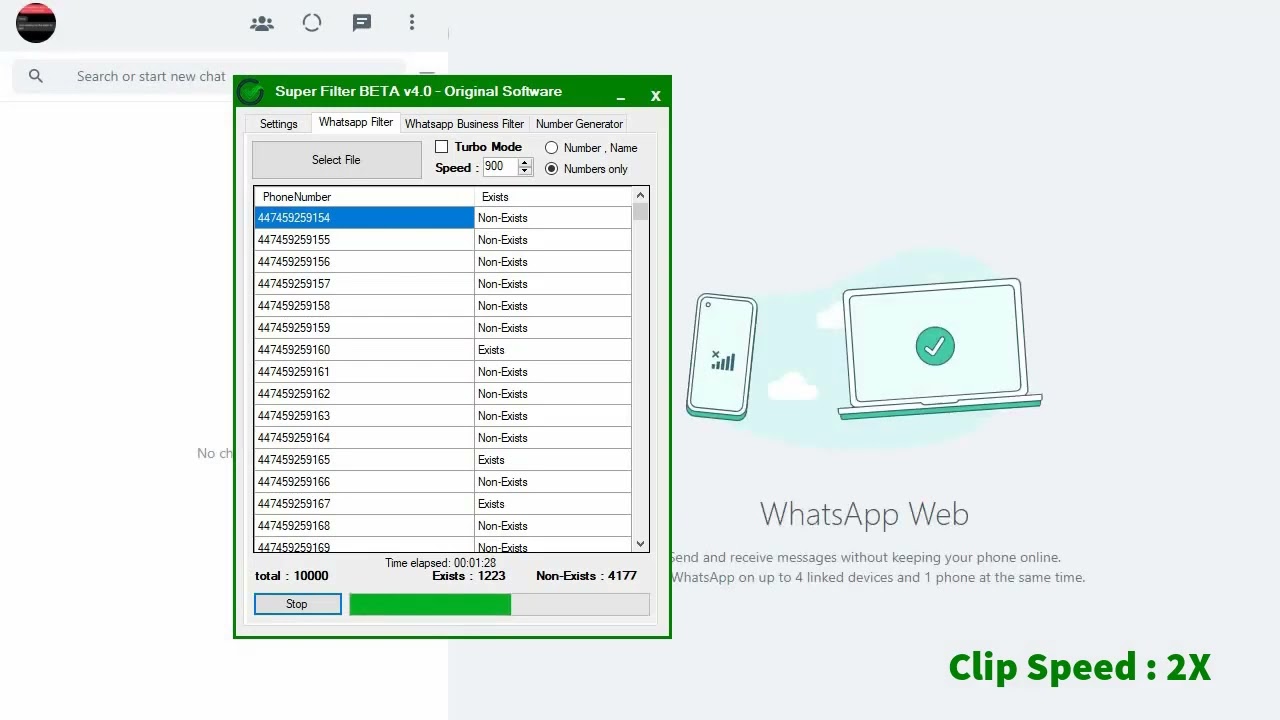Super Whatsapp Number Filter Software / Fastest WhatsApp Number Filter Tool