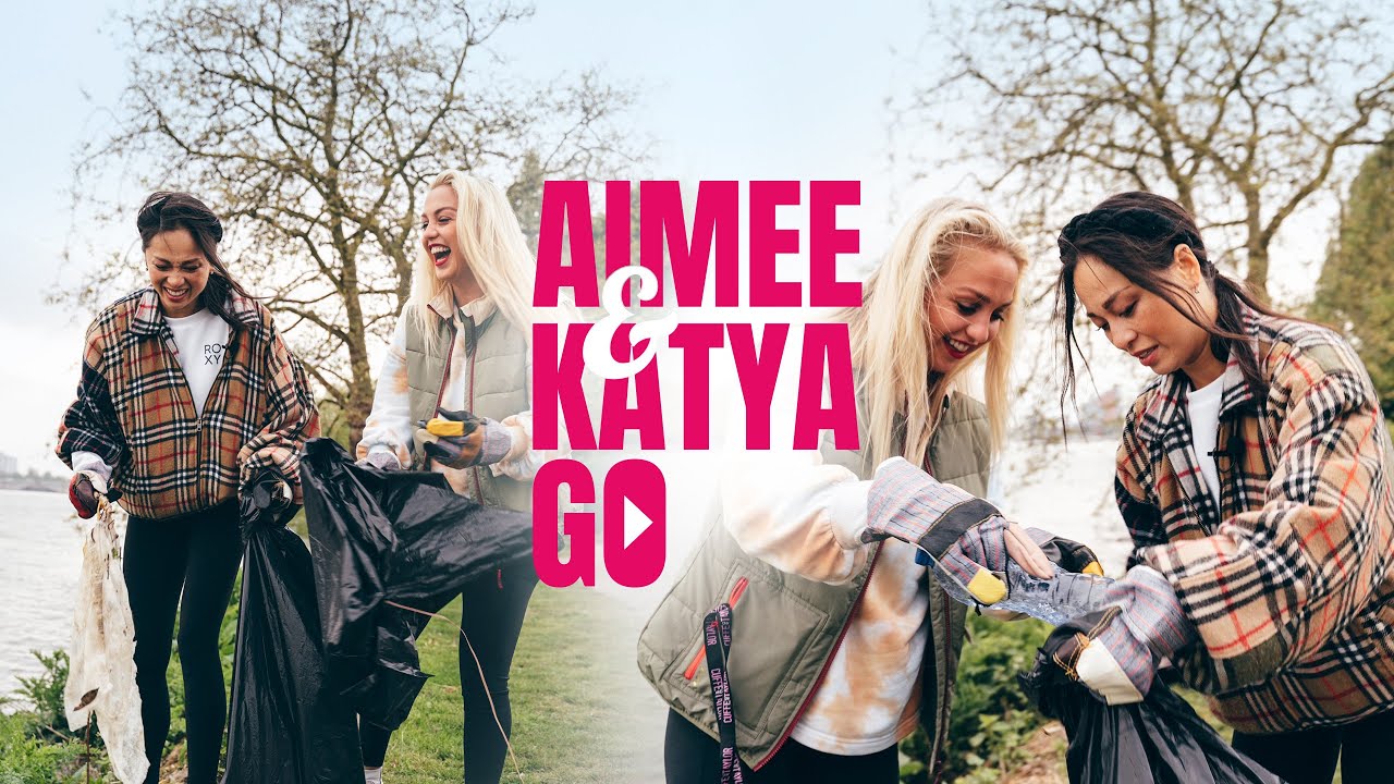 Aimee and Katya GO - World Earth Day Thames Path Clean up.