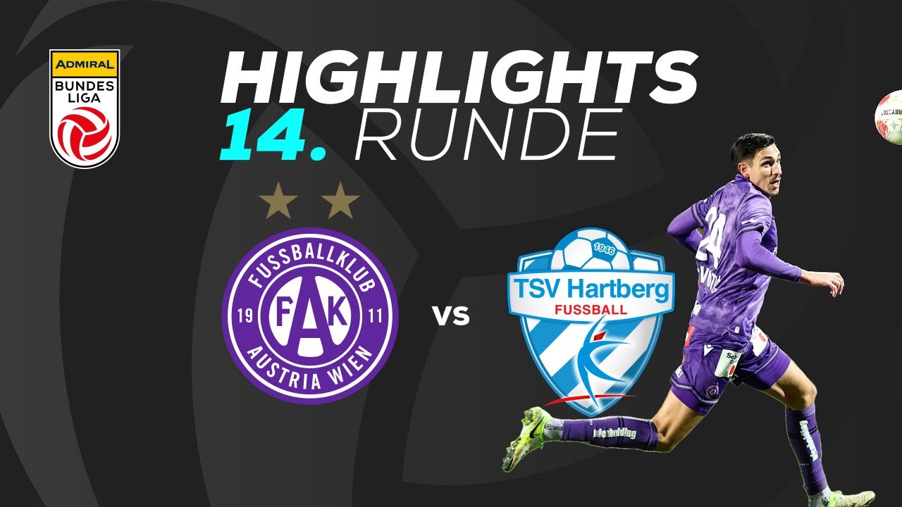 FK Austria Wien - TSV Egger Glas Hartberg 14. Runde ADMIRAL Bundesliga 2024/25