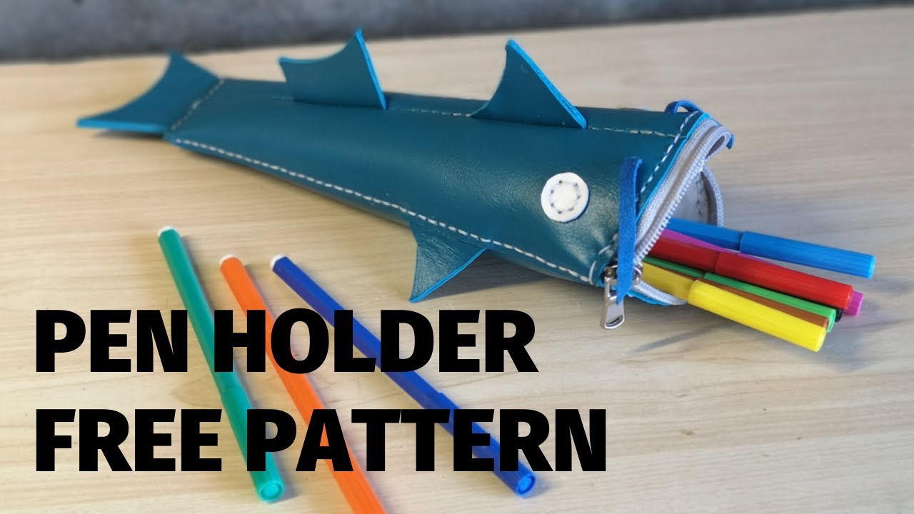 Diy pen case from leather. Free pattern
