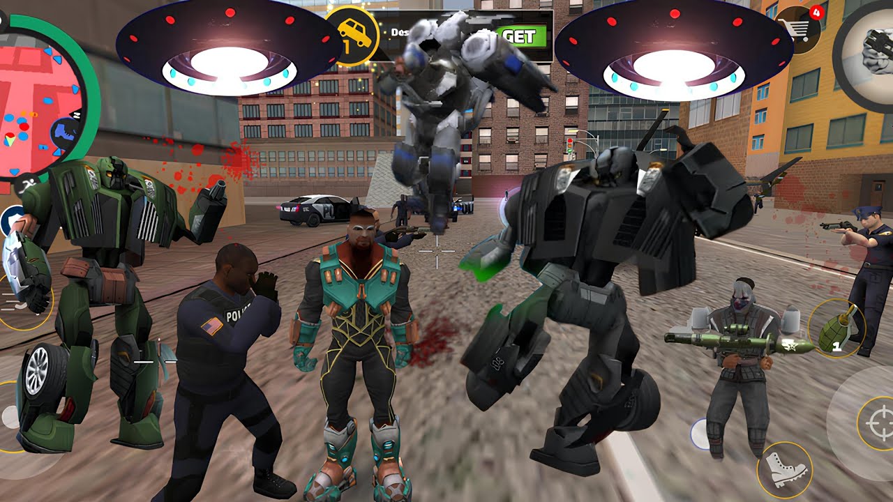 Rope hero vice town'da bütün robotları yendim (en kolay şekilde)