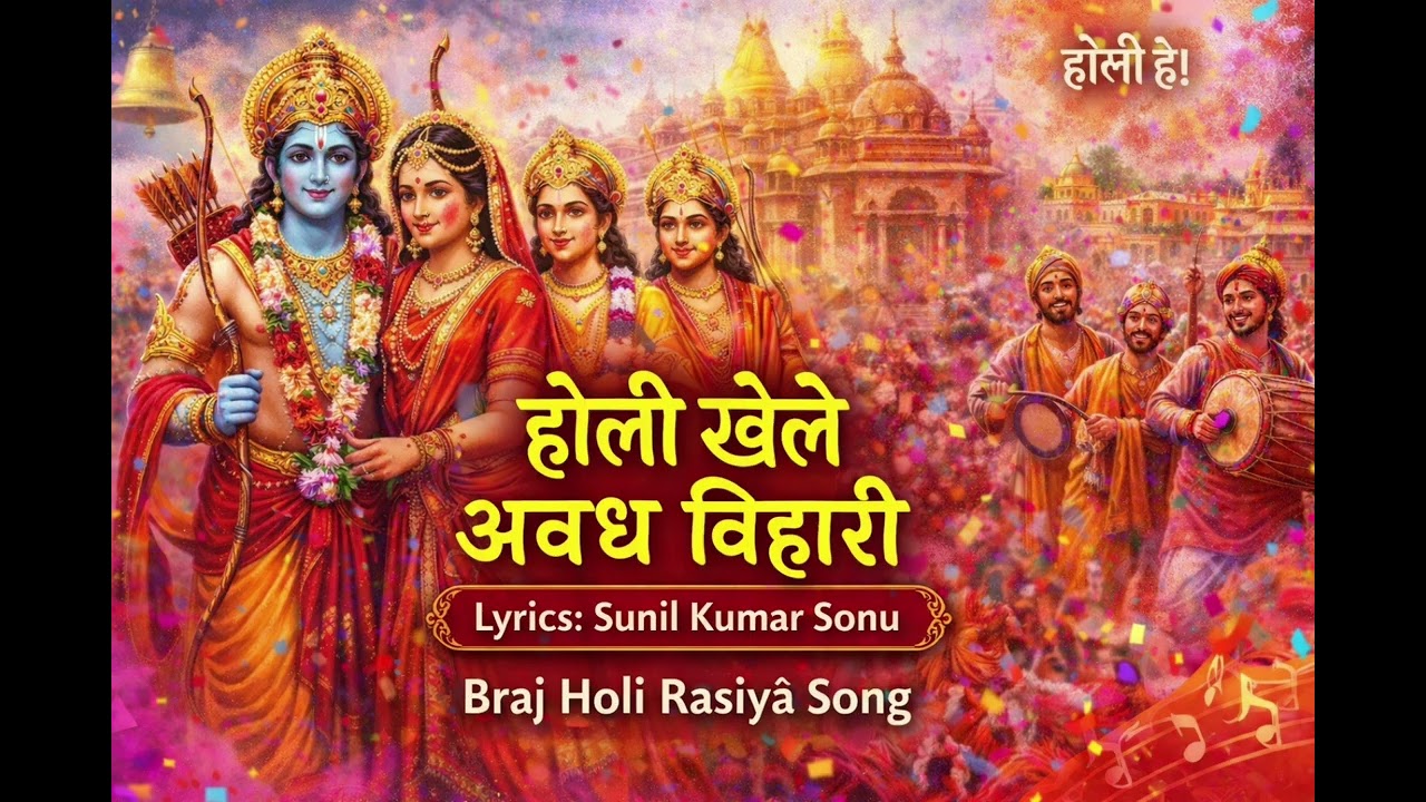 होली खेले अवध बिहारी | Shri Ram Holi Song 2026 | Ayodhya Holi Bhajan | Lyrics Sunil Kumar Sonu