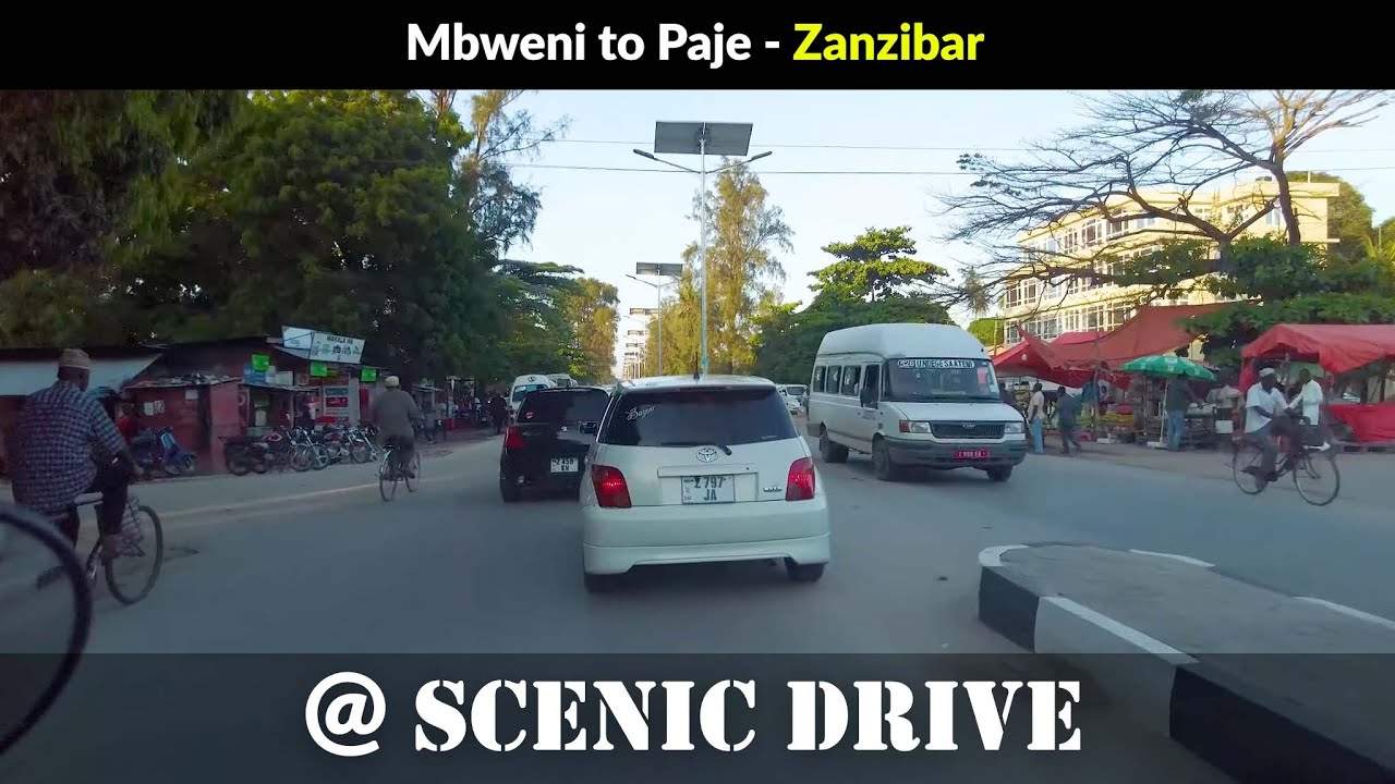4K Driving Zanzibar - Дорога из Мбвени в Падже
