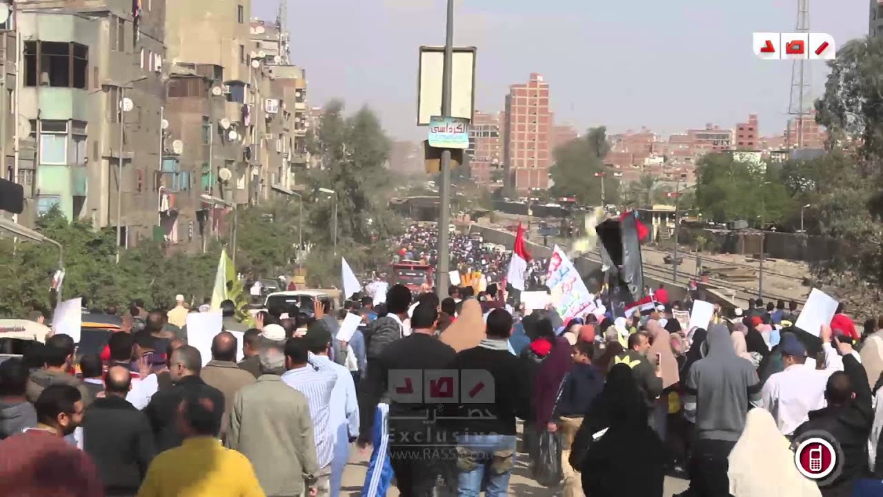 شااهد حشود المناهضين للإنقلاب بمسيرة المطرية