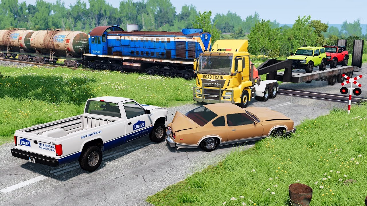 TRUCKS VS TRAINS | BeamNG Drive #3