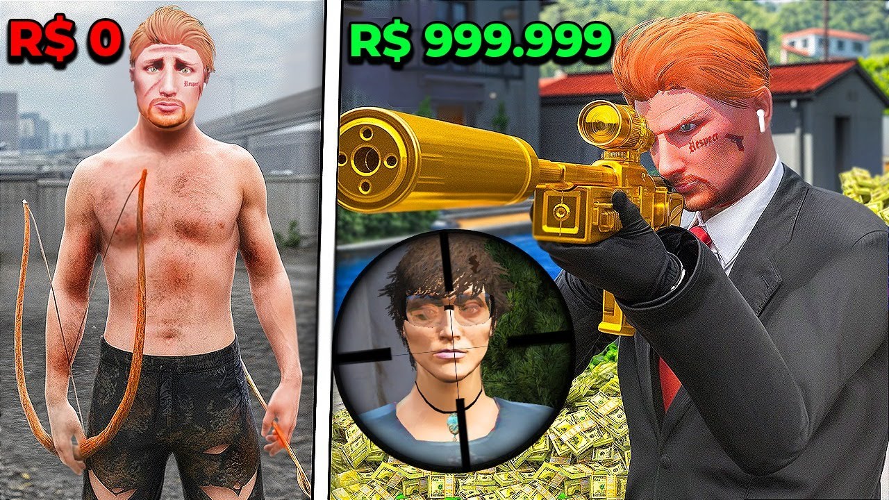 Passei de ASSASSlN0 POBRE até RICO no GTA 5 RP!