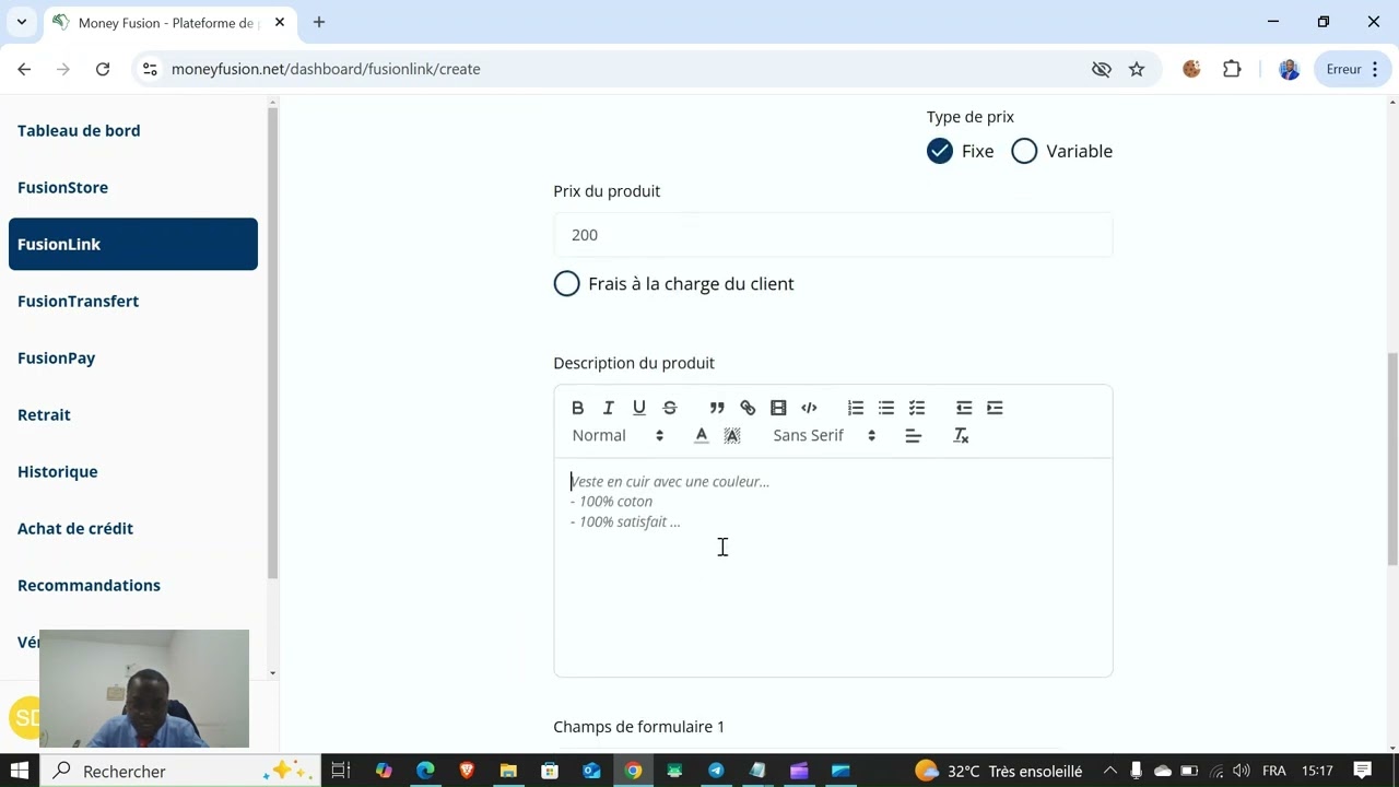 Vendre un PDF, une vidéo, une prestation et encaissement de don avec Fusion LInk.