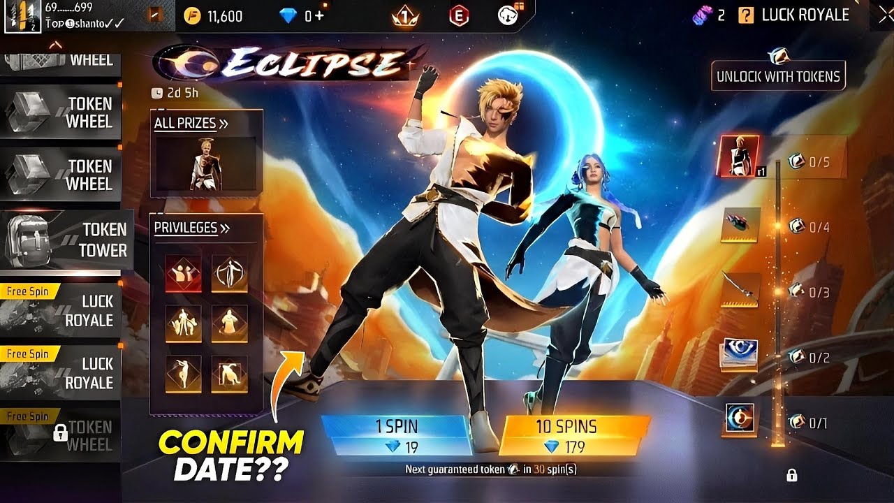 Eclipse Evo Bundle Token Tower Event l Free Fire New Event l Ff New Event l Legendary Eclipse Bundle