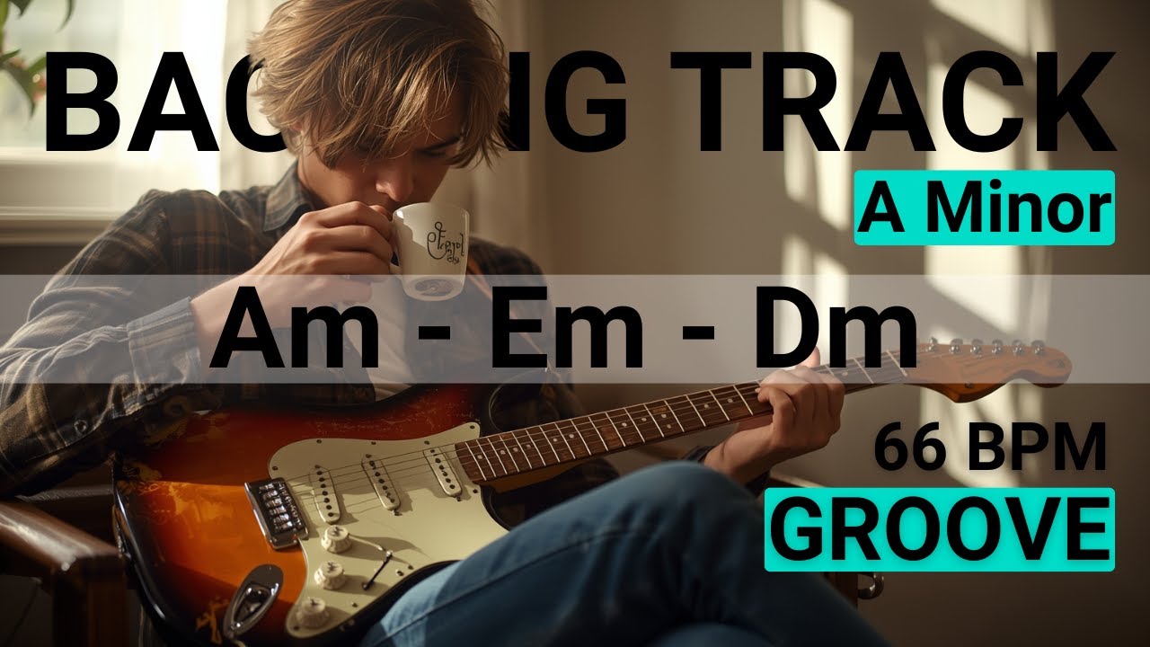 Morning Coffee Groove Guitar Backing Track in A Minor | Am - Em - Dm | 66 BPM