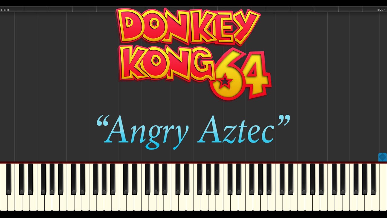 Donkey Kong 64 - Angry Aztec (Piano Tutorial Synthesia)