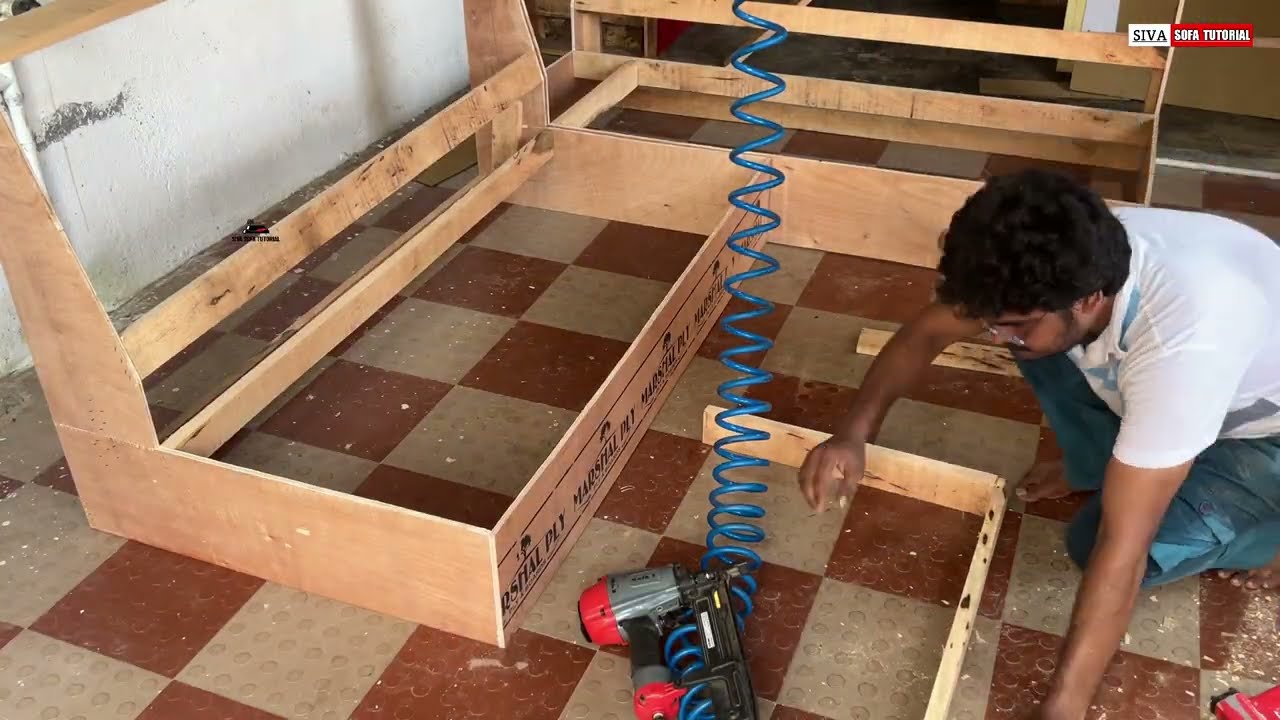 DIY L-Corner Sofa Frame | Leather Sofa Structure Making