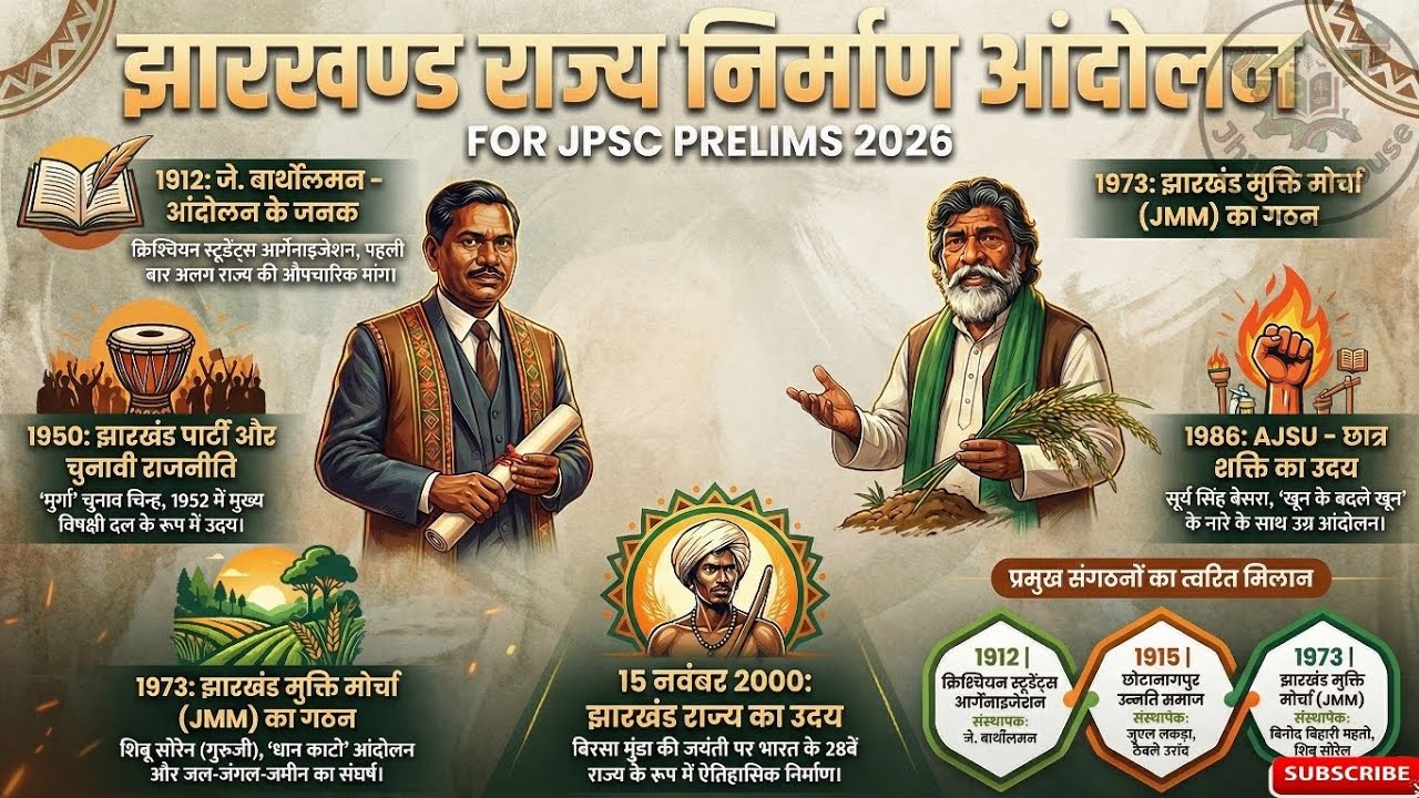 ✊ झारखंड निर्माण आंदोलन |🔥 JPSC PRELIMS 2026 • JSSC | Jharkhand History Special | JharGS House