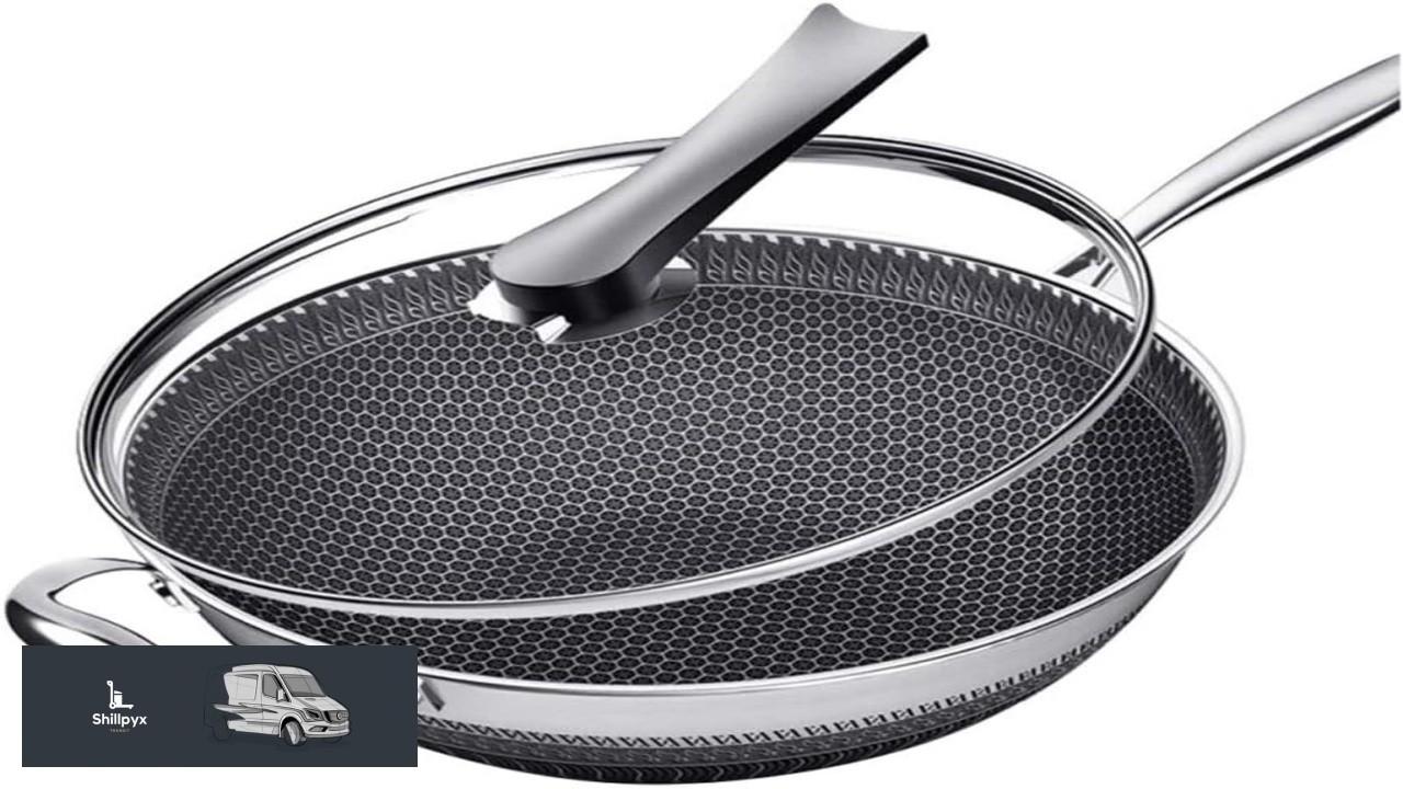 Double Sided Screen Honeycomb Stainless Steel Wok Without Oil Smoke Frying Pan Pan