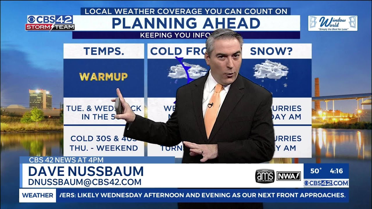 Cold Nights Ahead: Snow Flurries Possible Midweek - CBS 42 News at 4 pm