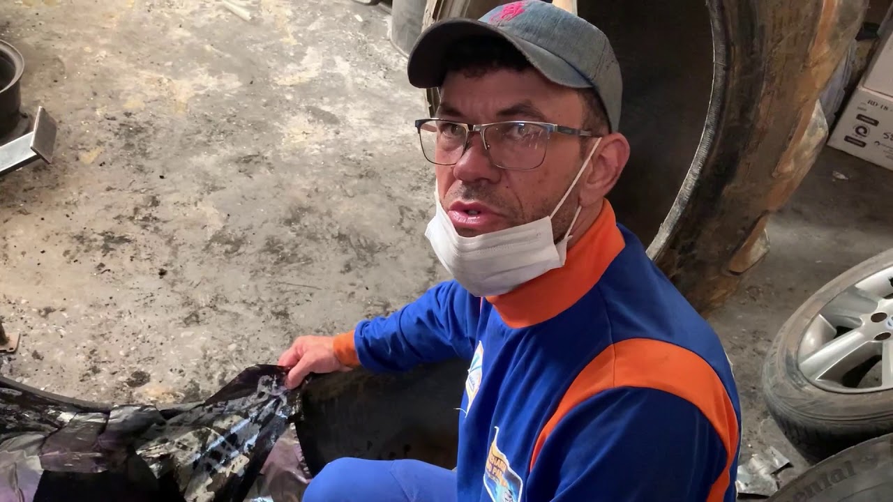 Restaurando um corte de pneu agrícola