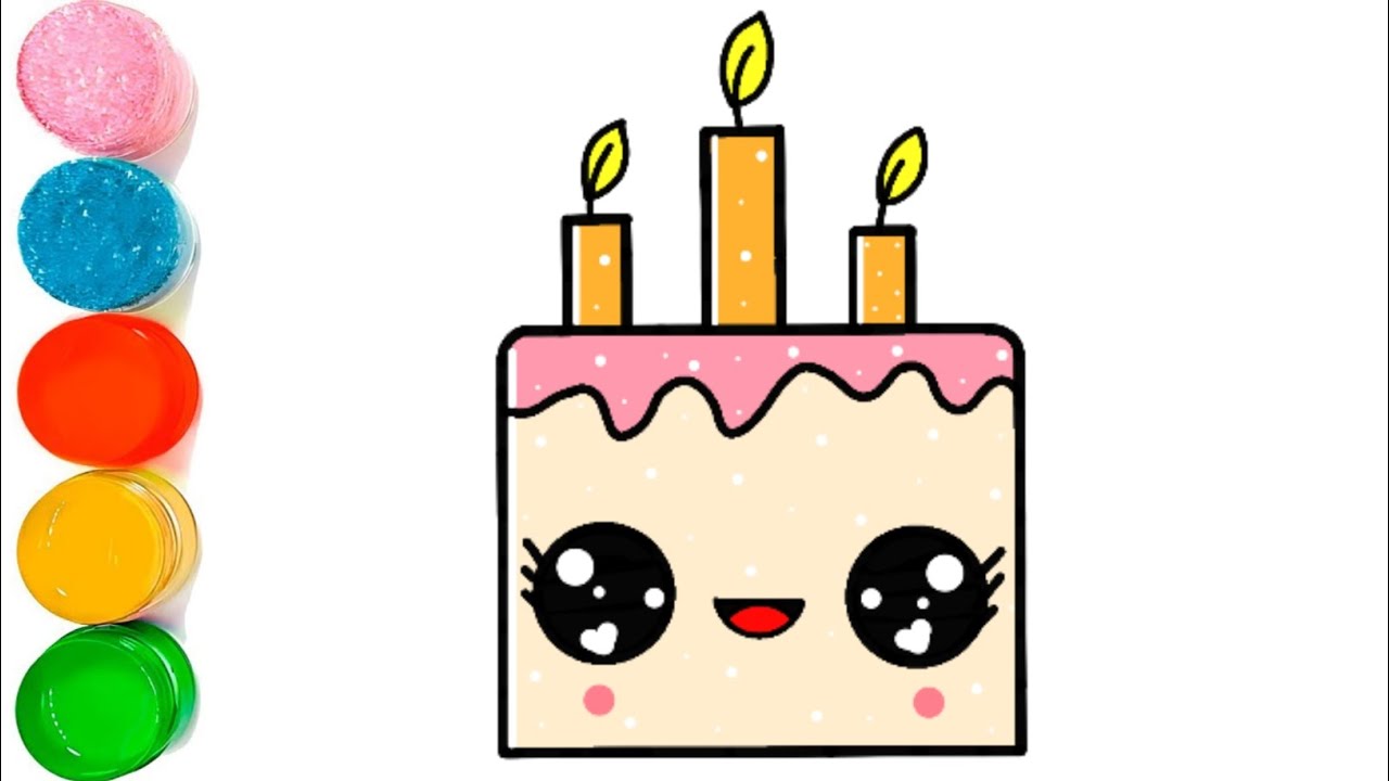 Cute Cake Super Easy Drawing For Children 😍