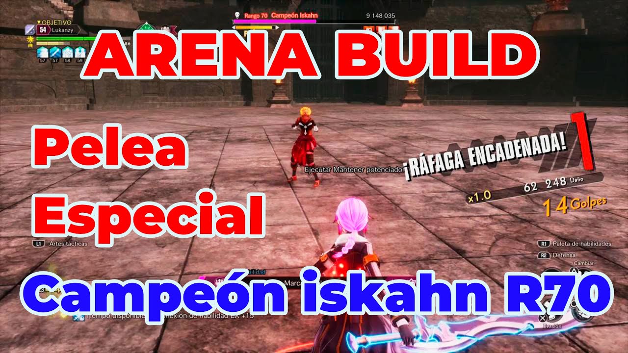 Sword Art Online Last Recollection Arena Build Pelea especial Iskahn R70
