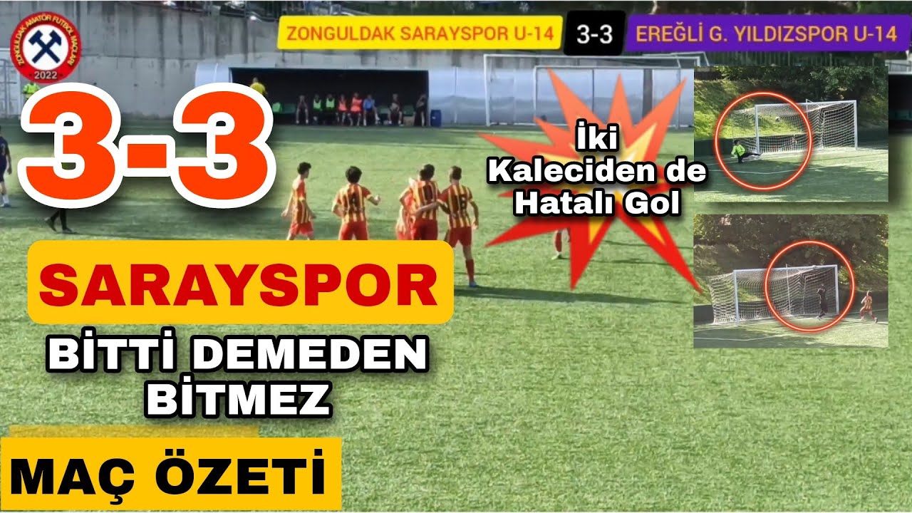 Zonguldak Sarayspor U-14 Ereğli Yıldızspor U-14 3-3 Maç Özeti ( U-14 Play-off Maçı ) 29 Mayıs 2022