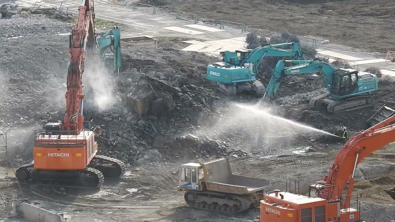 ショベルカー、ワニラー、重機、工事現場、約20分動画。Excavator, Dump Truck, heavy equipment, heavy machinery, 20min.