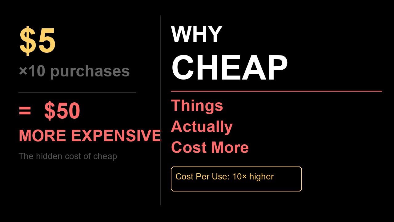 Why Cheap Things Actually Cost You More