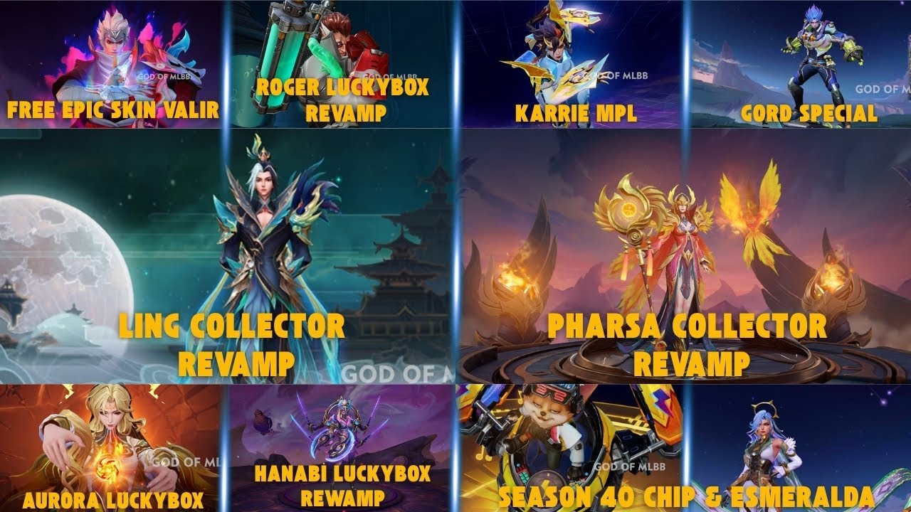 6 NEW SKINS l VALIR l AURORA l GORD l KARRIE l CHIP l ESMER l REVAMP ROGER & HANAB I LING & PHARSA
