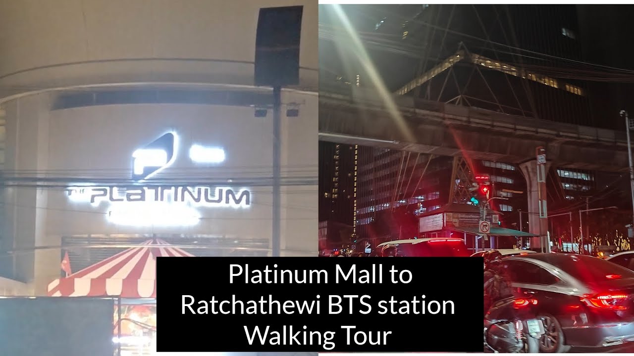 Platinum Mall to Ratchathewi BTS station Walking Tour - Bangkok Thailand 