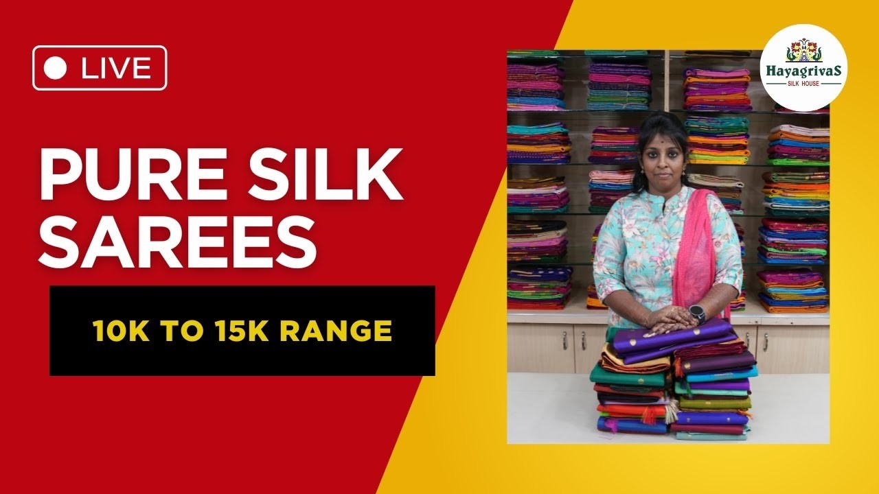 Daily Live with #hayagrivassilkhouse - 10k to 15k range silk sarees #puresilksarees #uniquesarees