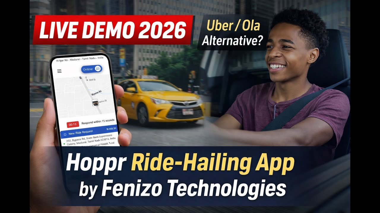 2026 Ride-Hailing App DEMO – Built from Scratch by Fenizo Technologies -Hoppr