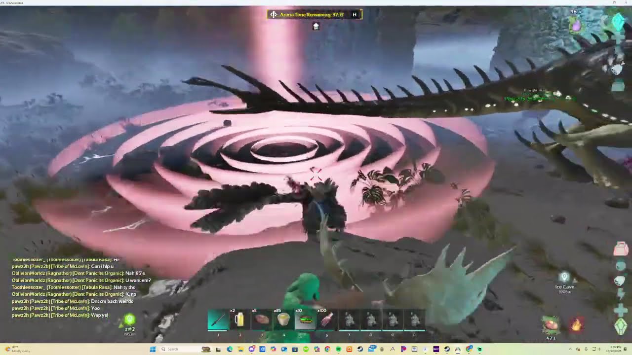 Ark ASA Beta Grendel. Using Melee Mounted on Megaloceros+