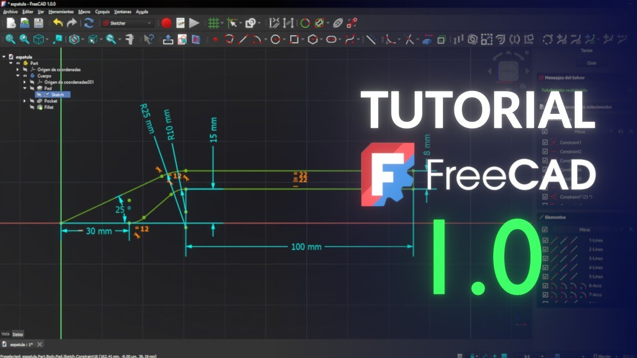Tutorial freeCAD 1.0 2025